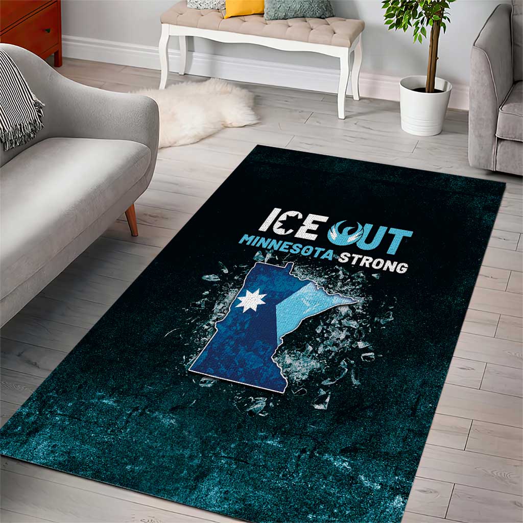 Ice Out Of Minnesota Area Rug State Flag Justice Protest Resistance