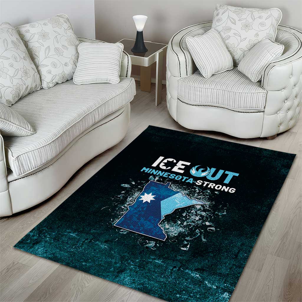 Ice Out Of Minnesota Area Rug State Flag Justice Protest Resistance