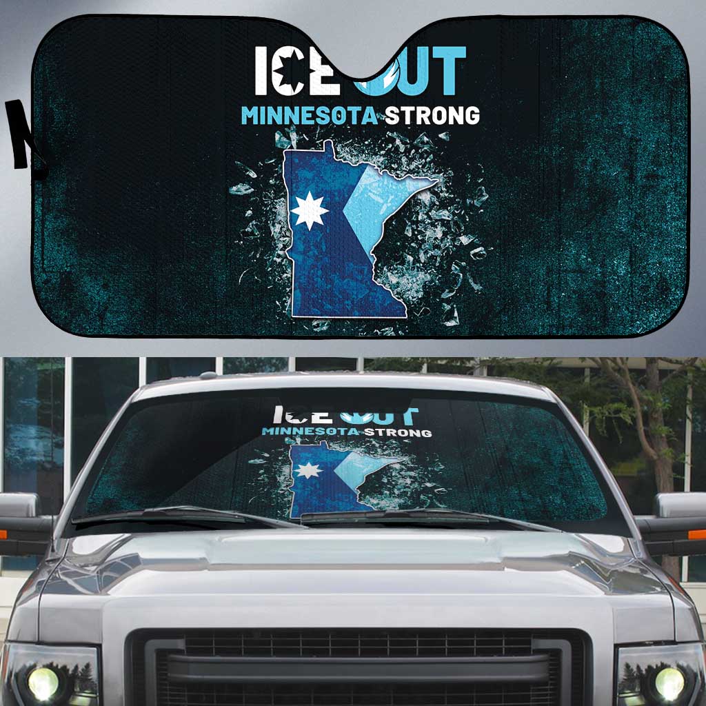 Ice Out Of Minnesota Auto Sun Shade State Flag Justice Protest Resistance
