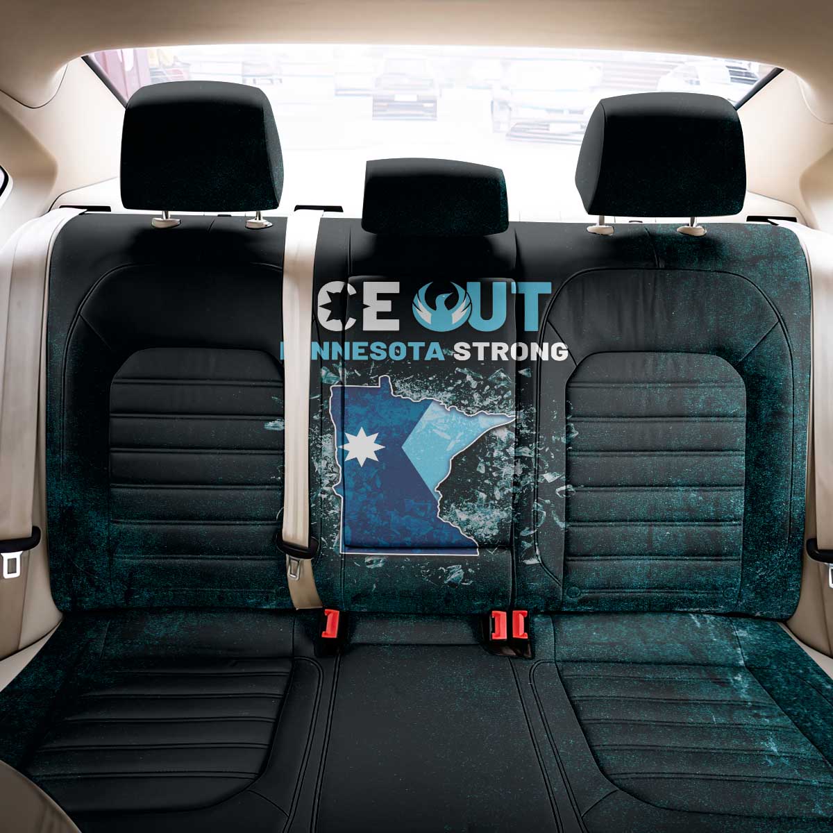 Ice Out Of Minnesota Back Car Seat Cover State Flag Justice Protest Resistance