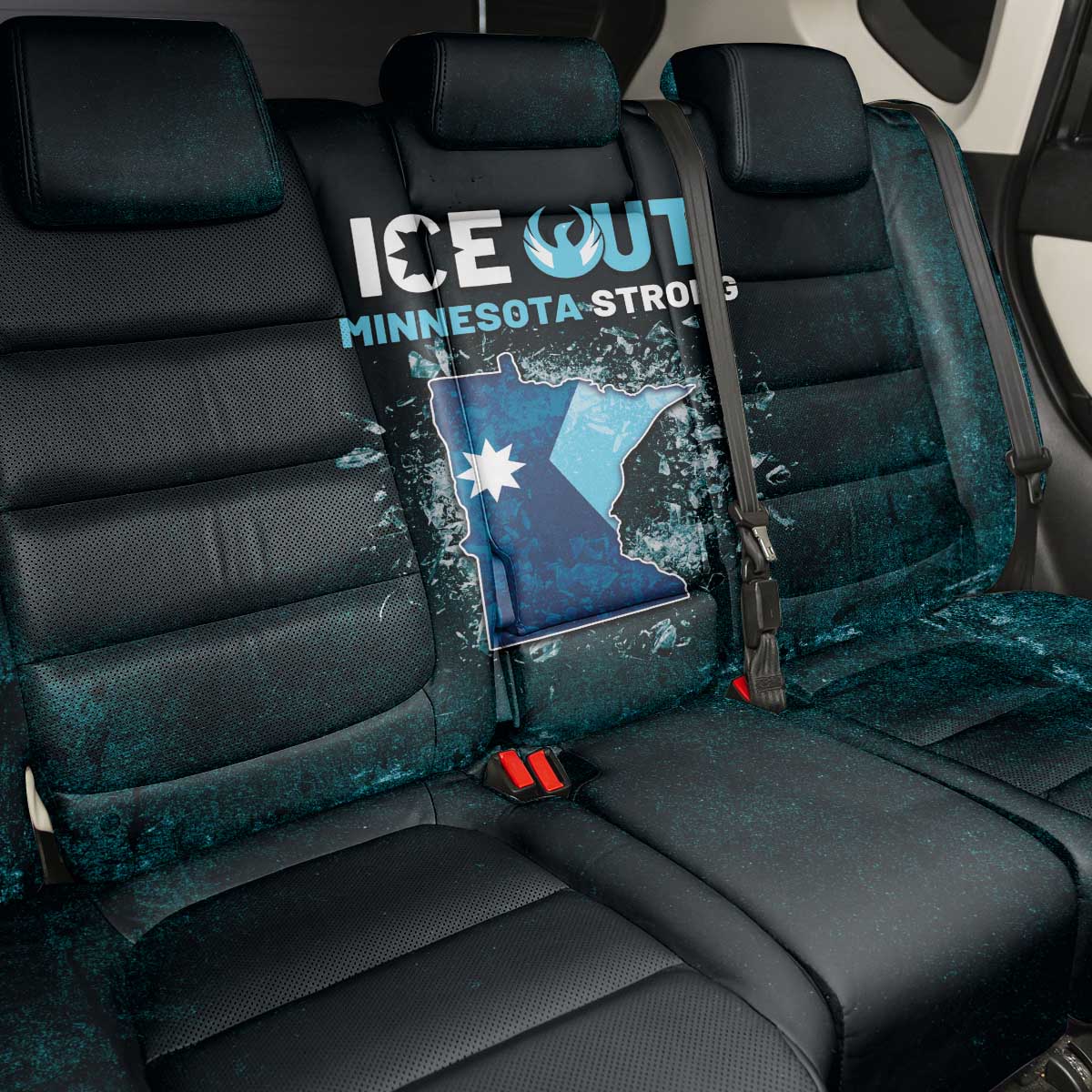 Ice Out Of Minnesota Back Car Seat Cover State Flag Justice Protest Resistance