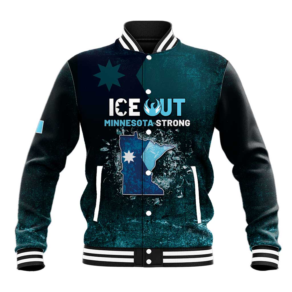 Personalized Ice Out Of Minnesota Baseball Jacket State Flag Justice Protest Resistance