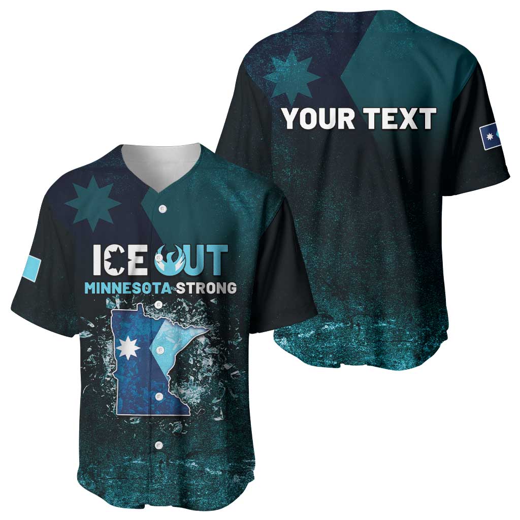 Personalized Ice Out Of Minnesota Baseball Jersey State Flag Justice Protest Resistance