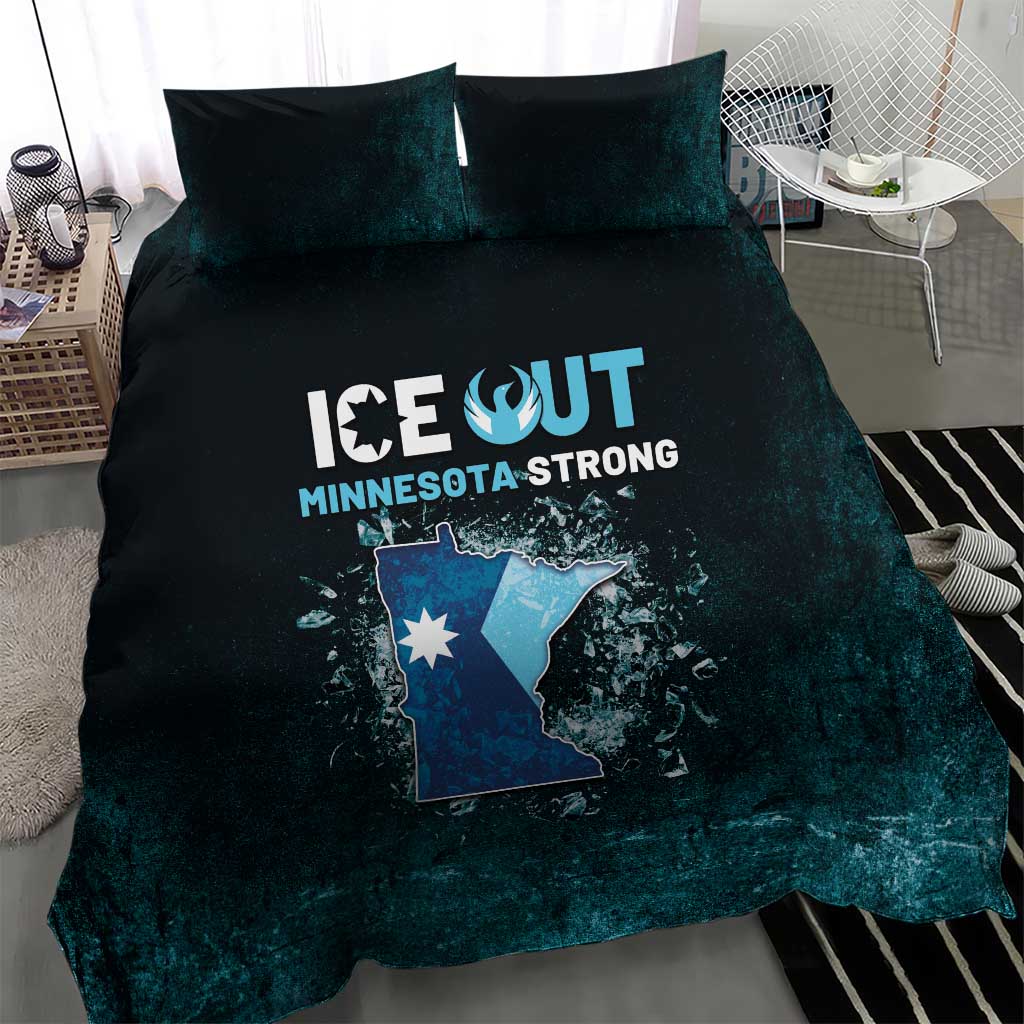 Ice Out Of Minnesota Bedding Set State Flag Justice Protest Resistance