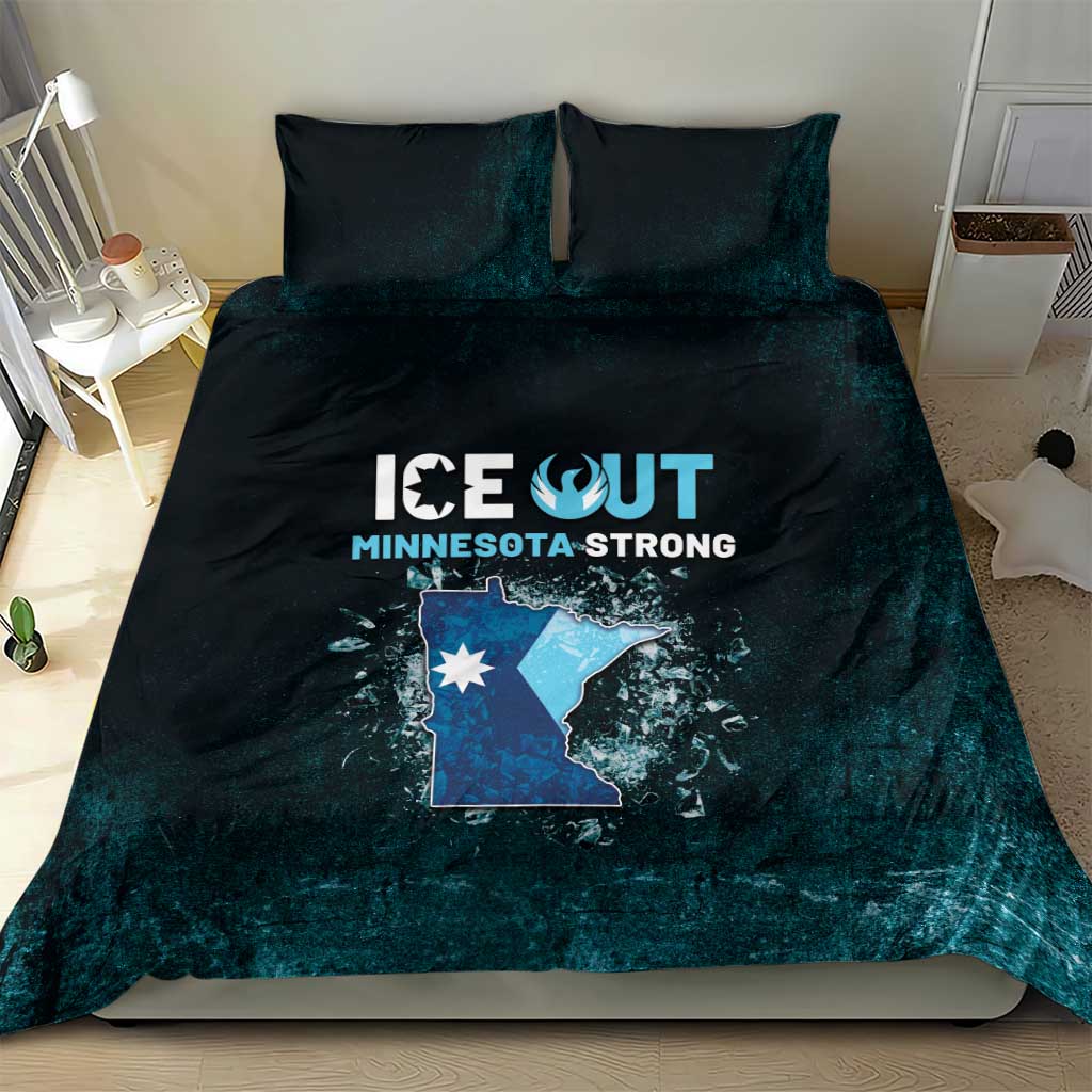 Ice Out Of Minnesota Bedding Set State Flag Justice Protest Resistance