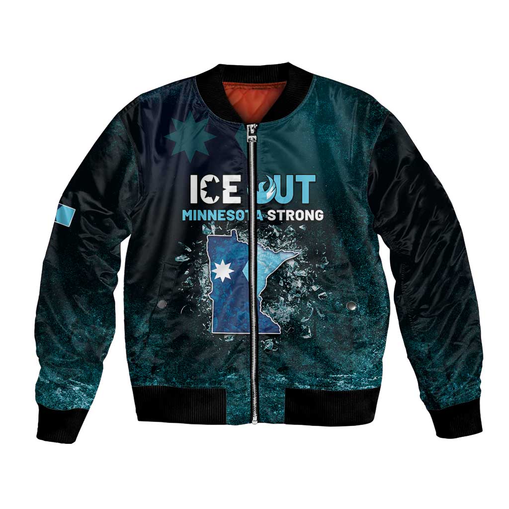 Personalized Ice Out Of Minnesota Bomber Jacket State Flag Justice Protest Resistance