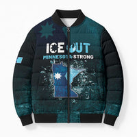 Personalized Ice Out Of Minnesota Bomber Puffer Jacket State Flag Justice Protest Resistance