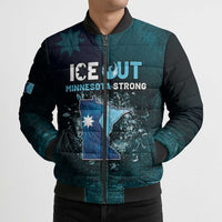 Personalized Ice Out Of Minnesota Bomber Puffer Jacket State Flag Justice Protest Resistance