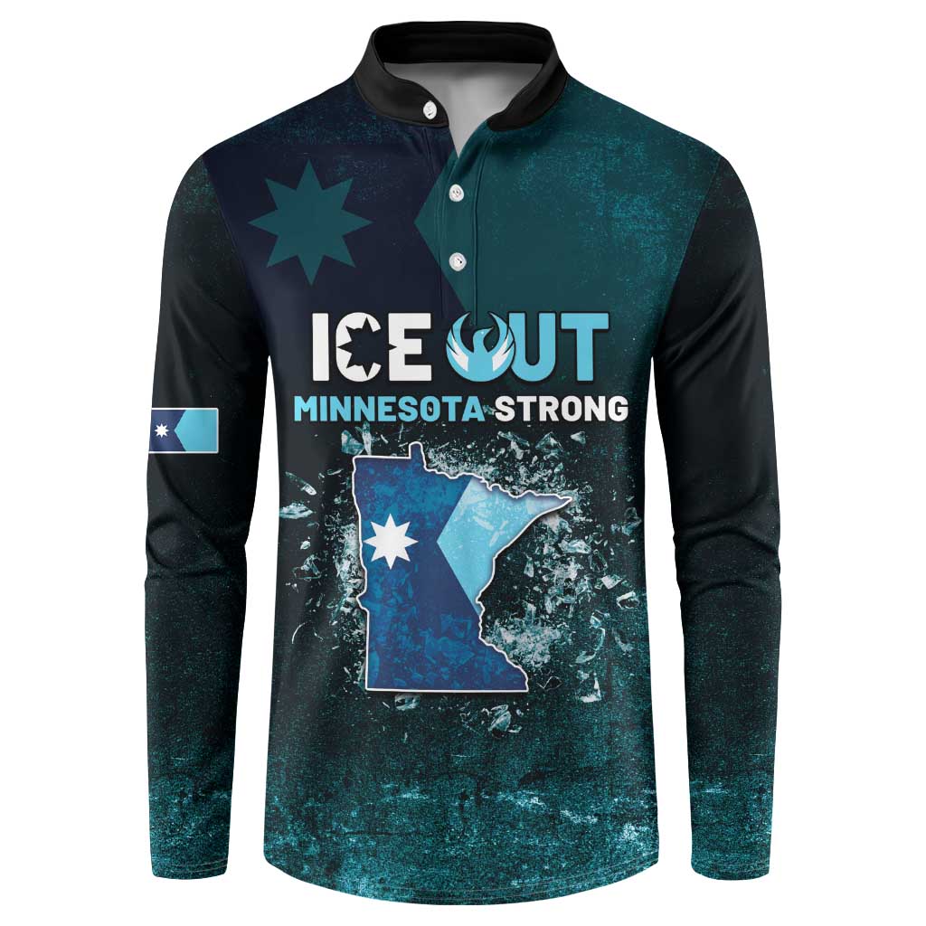 Personalized Ice Out Of Minnesota Button Sweatshirt State Flag Justice Protest Resistance