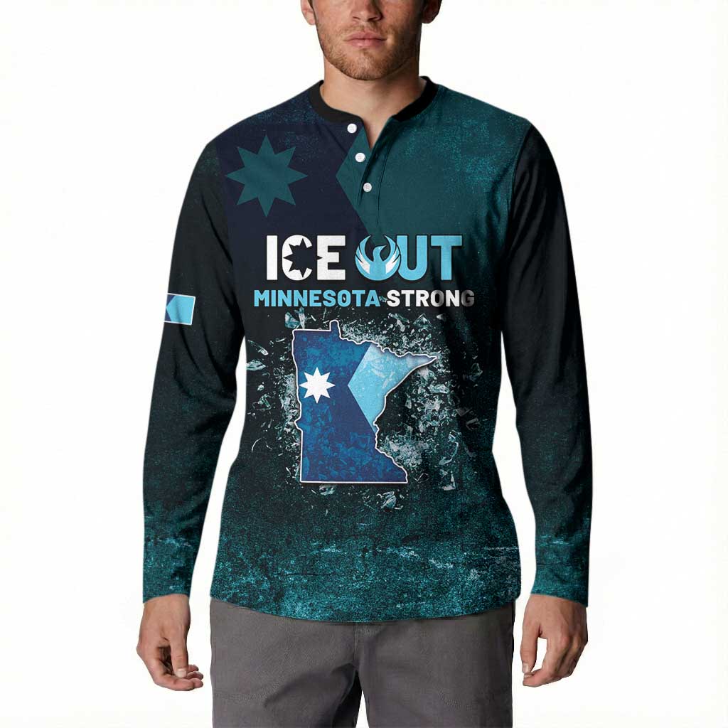 Personalized Ice Out Of Minnesota Button Sweatshirt State Flag Justice Protest Resistance