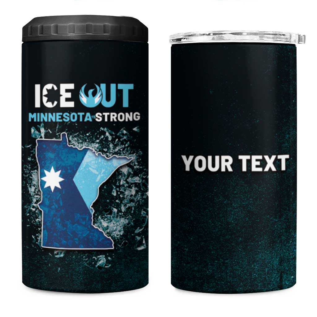 Personalized Ice Out Of Minnesota 4 in 1 Can Cooler Tumbler State Flag Justice Protest Resistance