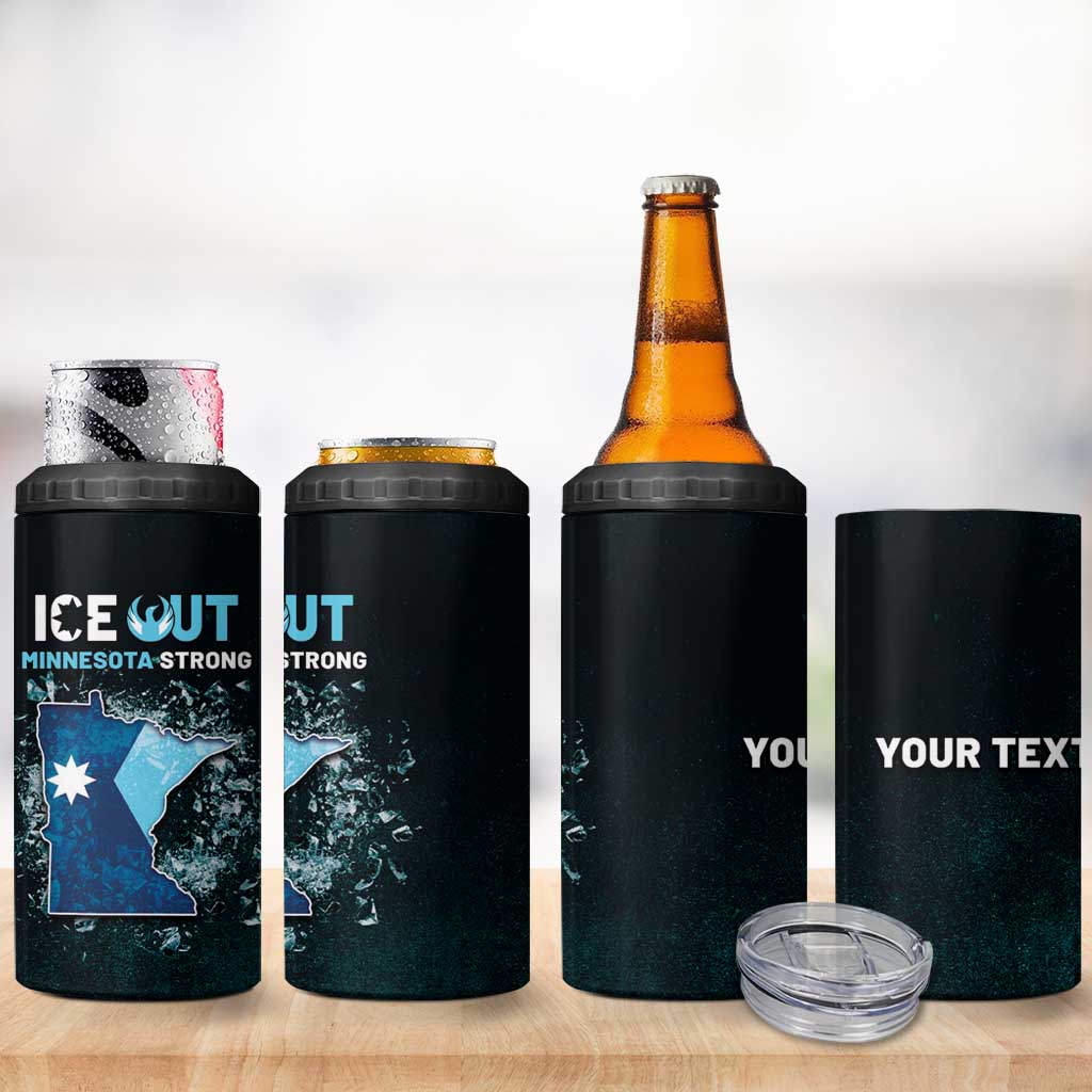 Personalized Ice Out Of Minnesota 4 in 1 Can Cooler Tumbler State Flag Justice Protest Resistance
