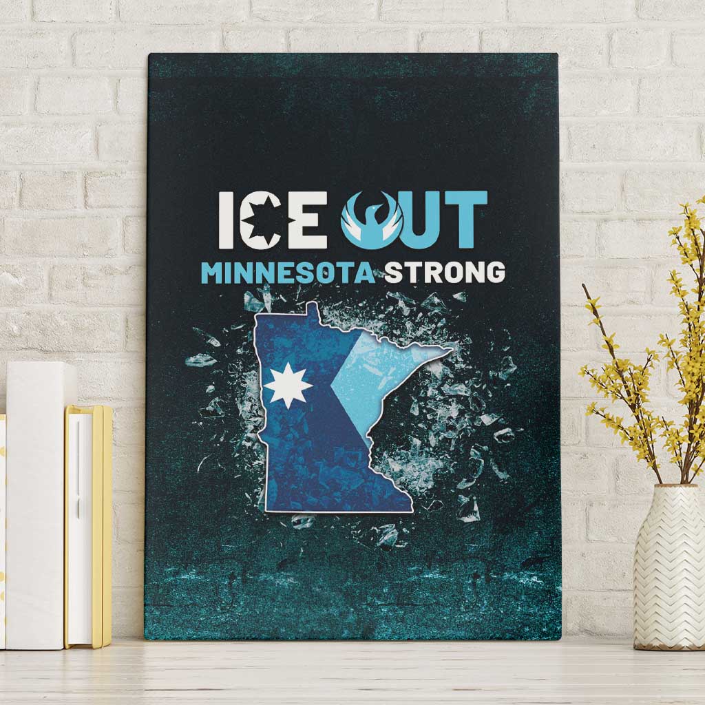 Ice Out Of Minnesota Canvas Wall Art State Flag Justice Protest Resistance