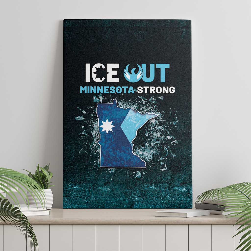 Ice Out Of Minnesota Canvas Wall Art State Flag Justice Protest Resistance