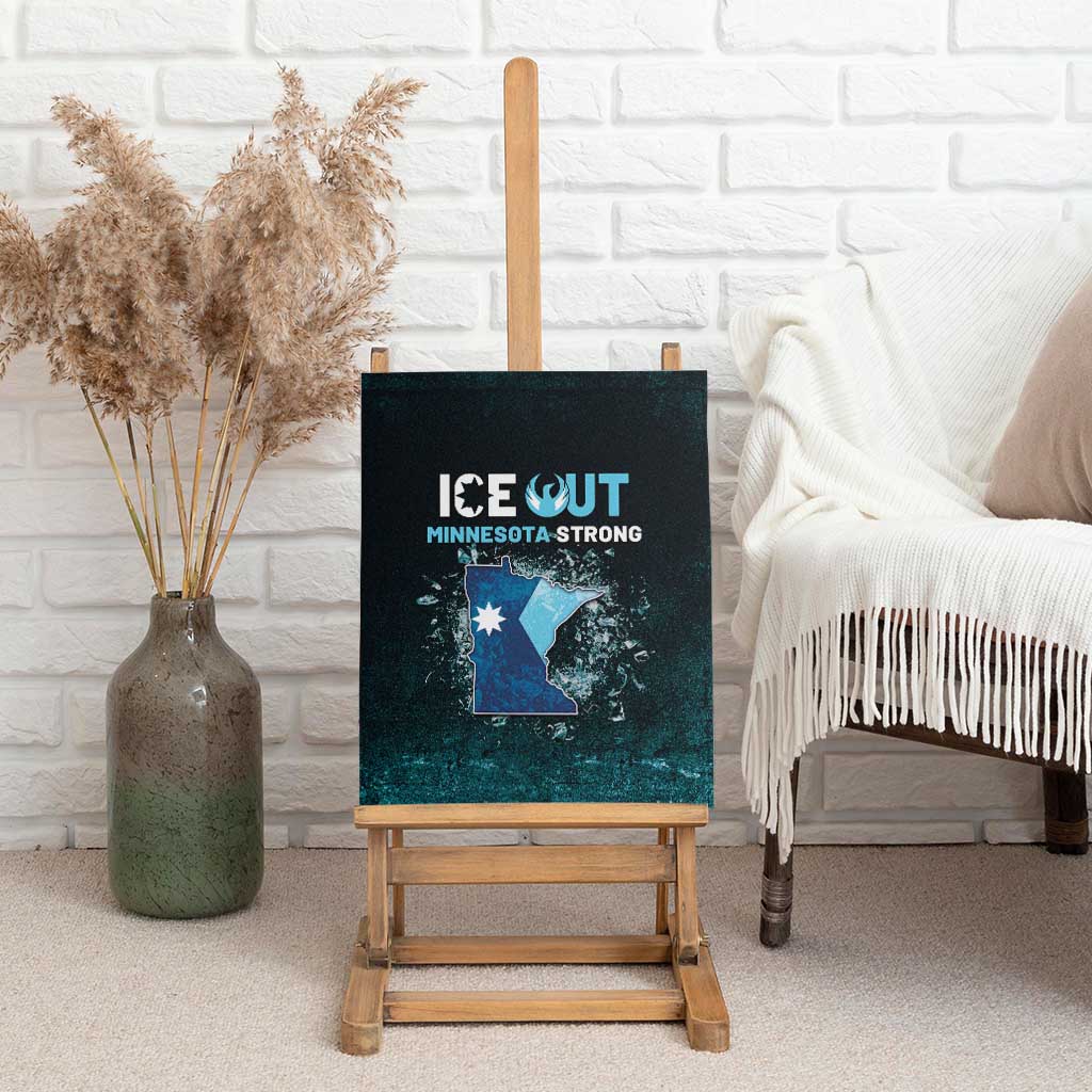 Ice Out Of Minnesota Canvas Wall Art State Flag Justice Protest Resistance