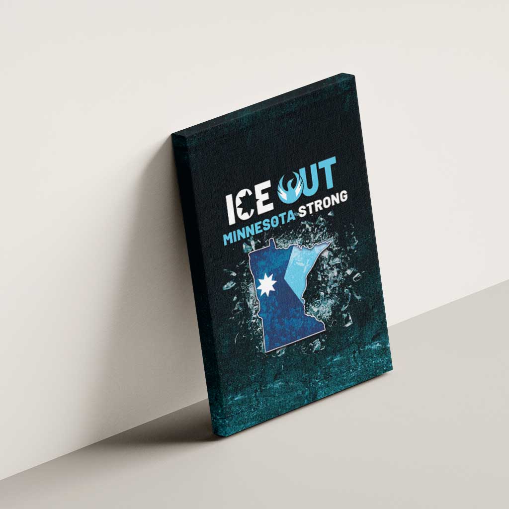 Ice Out Of Minnesota Canvas Wall Art State Flag Justice Protest Resistance