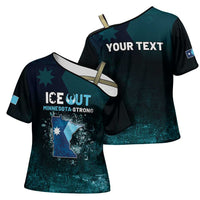 Personalized Ice Out Of Minnesota Cross Shoulder Shirt State Flag Justice Protest Resistance