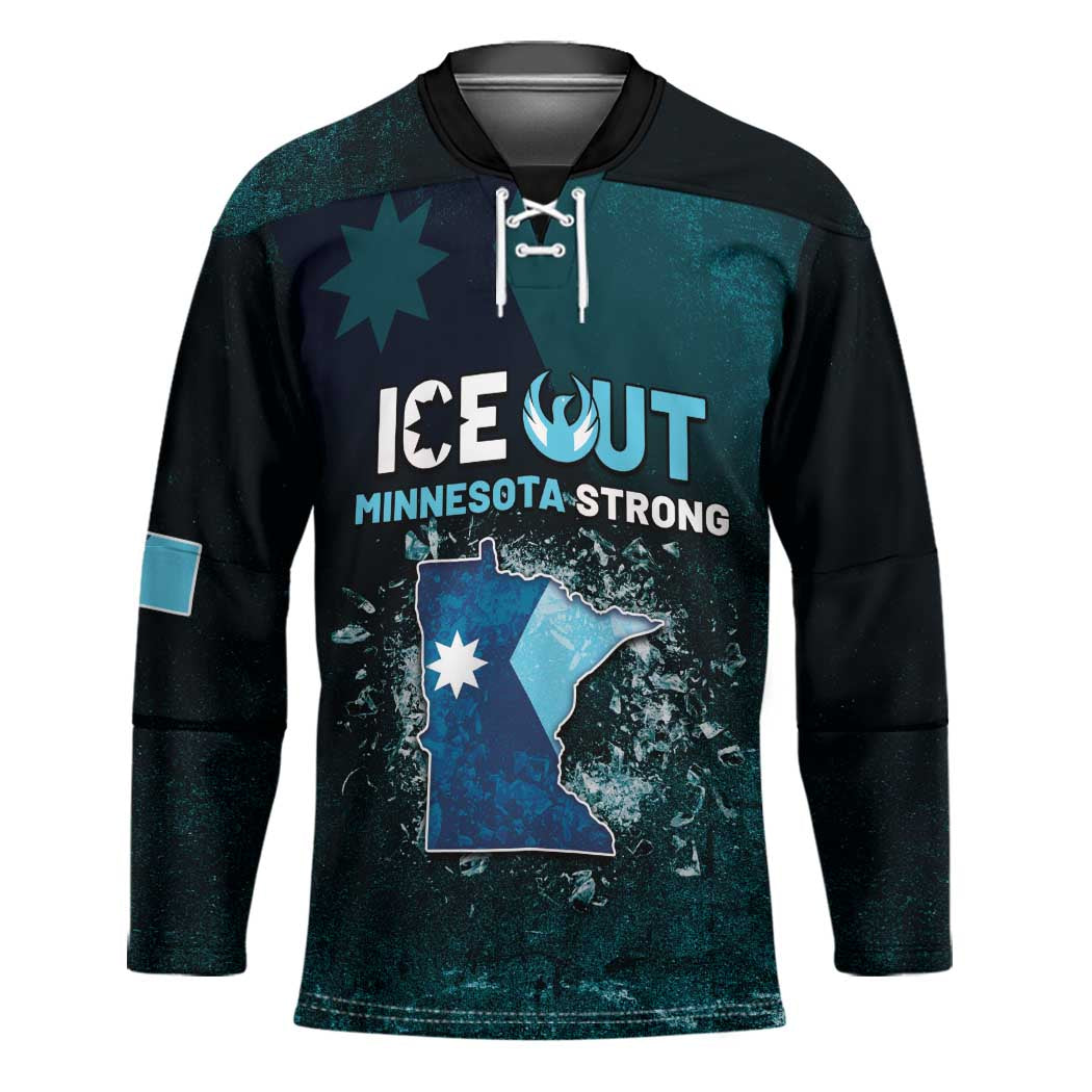 Personalized Ice Out Of Minnesota Hockey Jersey State Flag Justice Protest Resistance