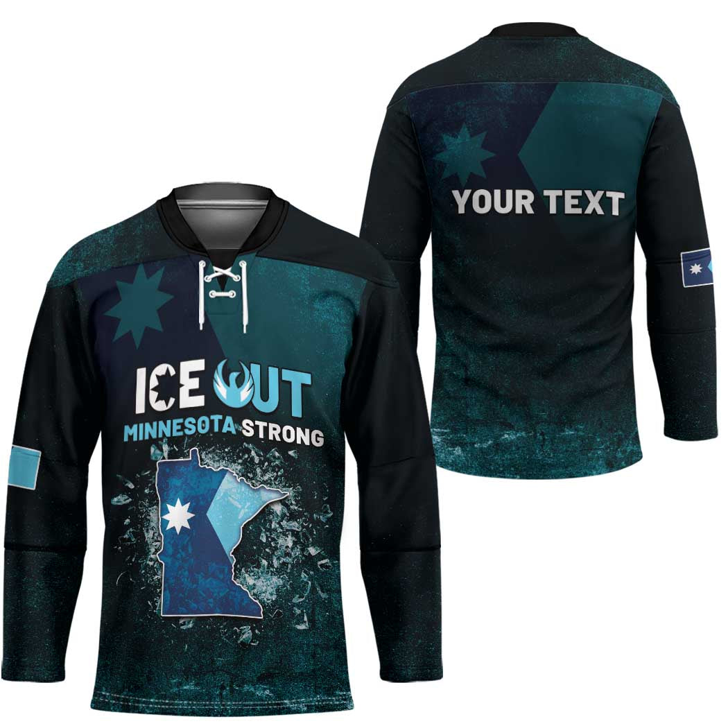 Personalized Ice Out Of Minnesota Hockey Jersey State Flag Justice Protest Resistance