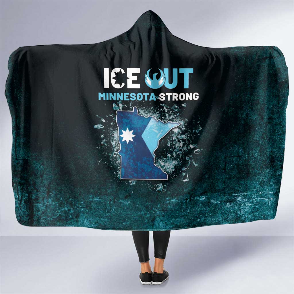 Ice Out Of Minnesota Hooded Blanket State Flag Justice Protest Resistance