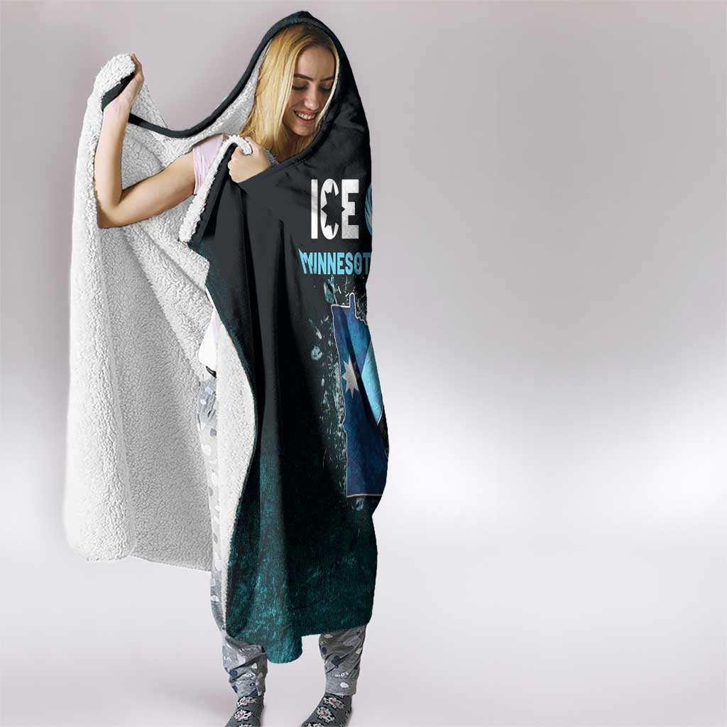 Ice Out Of Minnesota Hooded Blanket State Flag Justice Protest Resistance