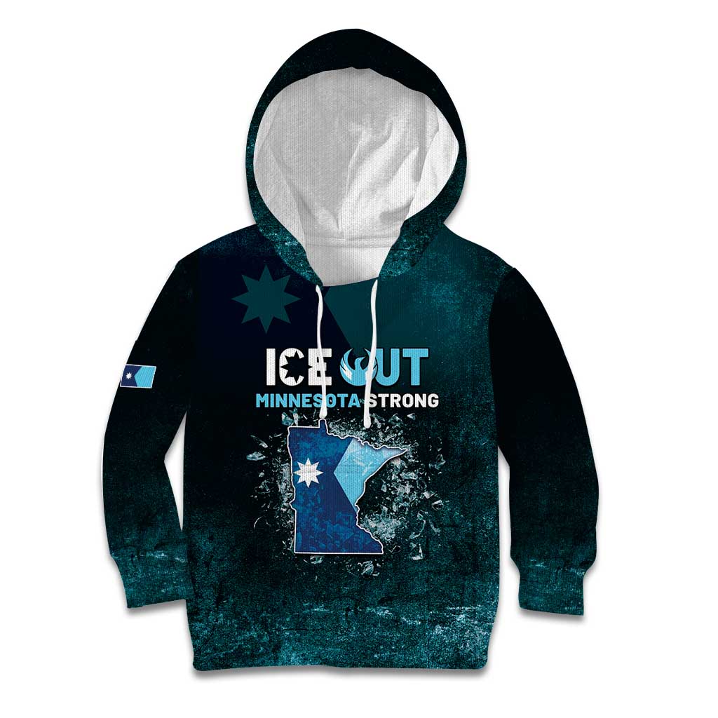 Personalized Ice Out Of Minnesota Kid Hoodie State Flag Justice Protest Resistance