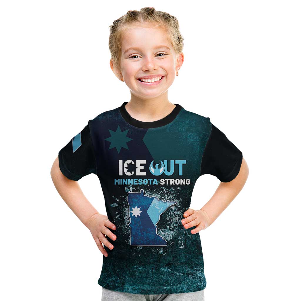 Personalized Ice Out Of Minnesota Kid T Shirt State Flag Justice Protest Resistance