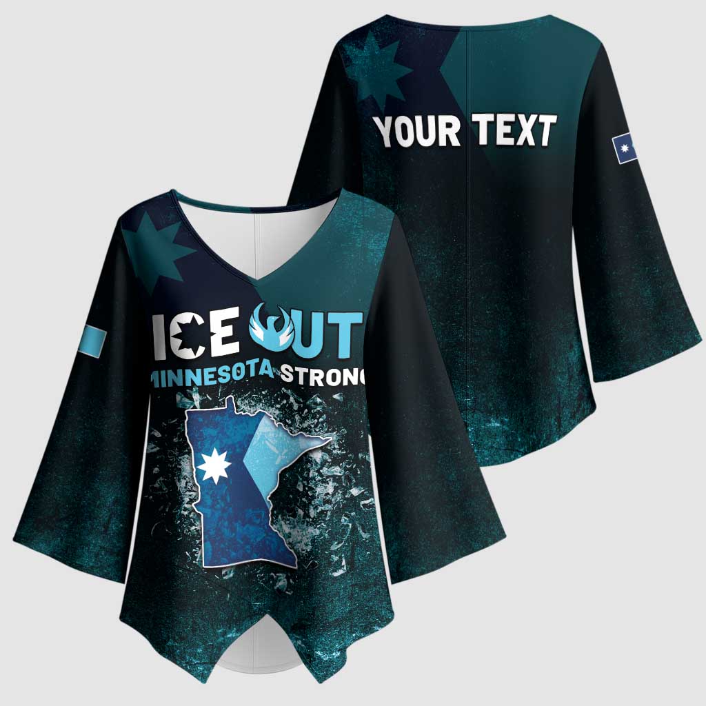 Personalized Ice Out Of Minnesota Kimono Sleeve Blouse State Flag Justice Protest Resistance