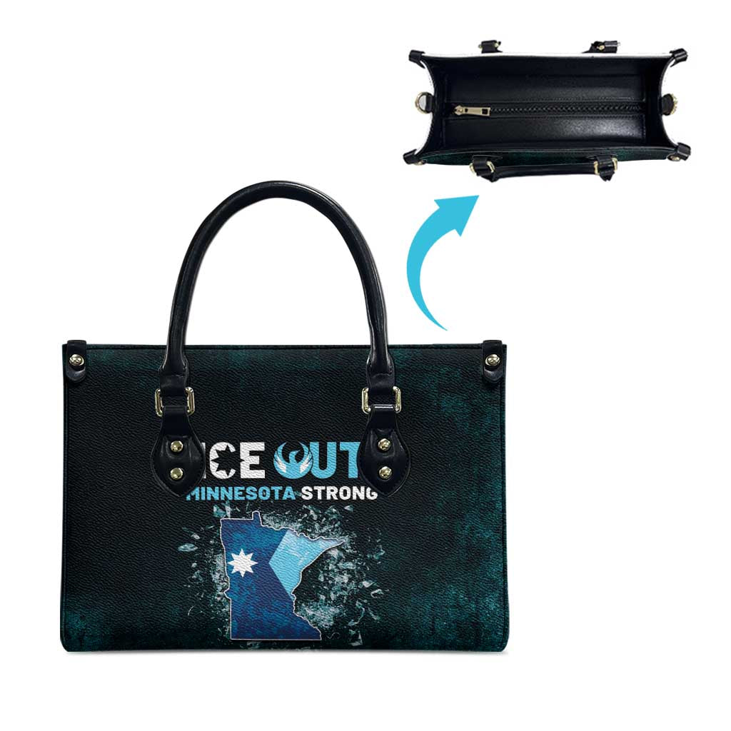 Ice Out Of Minnesota Leather Bag State Flag Justice Protest Resistance