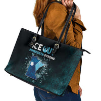 Ice Out Of Minnesota Leather Tote Bag State Flag Justice Protest Resistance