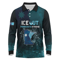 Personalized Ice Out Of Minnesota Long Sleeve Polo Shirt State Flag Justice Protest Resistance