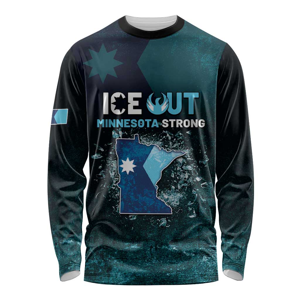 Personalized Ice Out Of Minnesota Long Sleeve Shirt State Flag Justice Protest Resistance