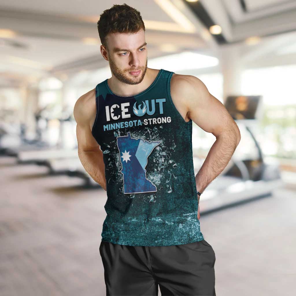Personalized Ice Out Of Minnesota Men Tank Top State Flag Justice Protest Resistance