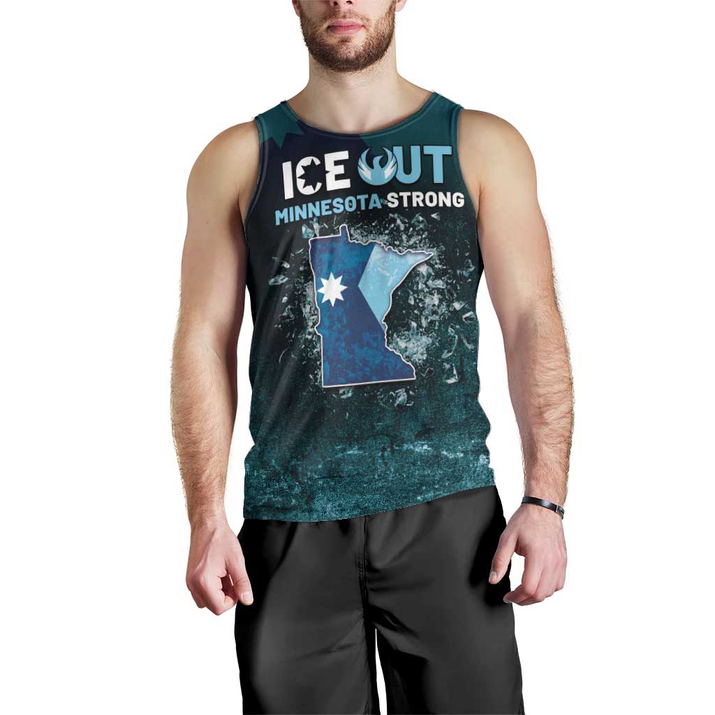 Personalized Ice Out Of Minnesota Men Tank Top State Flag Justice Protest Resistance