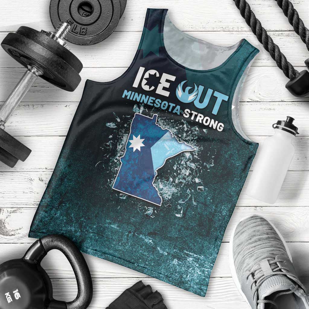 Personalized Ice Out Of Minnesota Men Tank Top State Flag Justice Protest Resistance