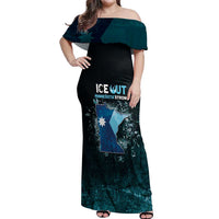 Personalized Ice Out Of Minnesota Off Shoulder Maxi Dress State Flag Justice Protest Resistance