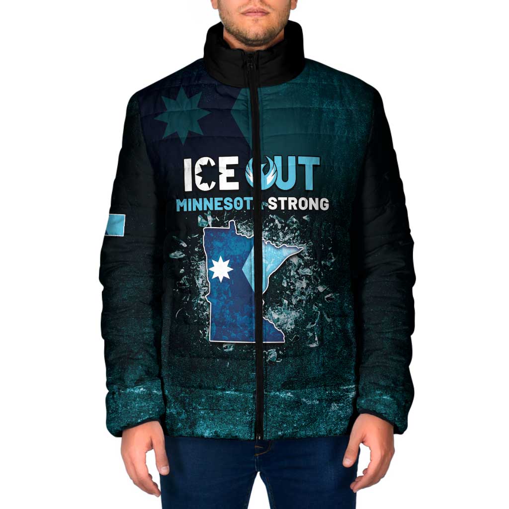 Personalized Ice Out Of Minnesota Padded Jacket State Flag Justice Protest Resistance