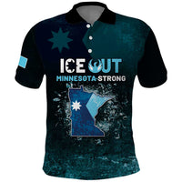 Personalized Ice Out Of Minnesota Polo Shirt State Flag Justice Protest Resistance