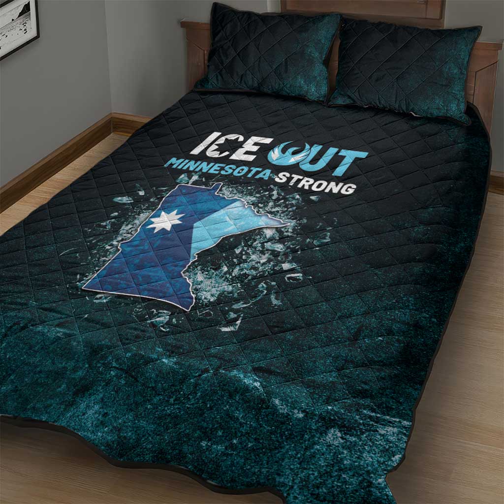 Ice Out Of Minnesota Quilt Bed Set State Flag Justice Protest Resistance