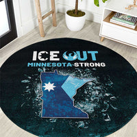 Ice Out Of Minnesota Round Carpet State Flag Justice Protest Resistance