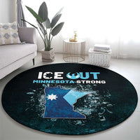 Ice Out Of Minnesota Round Carpet State Flag Justice Protest Resistance