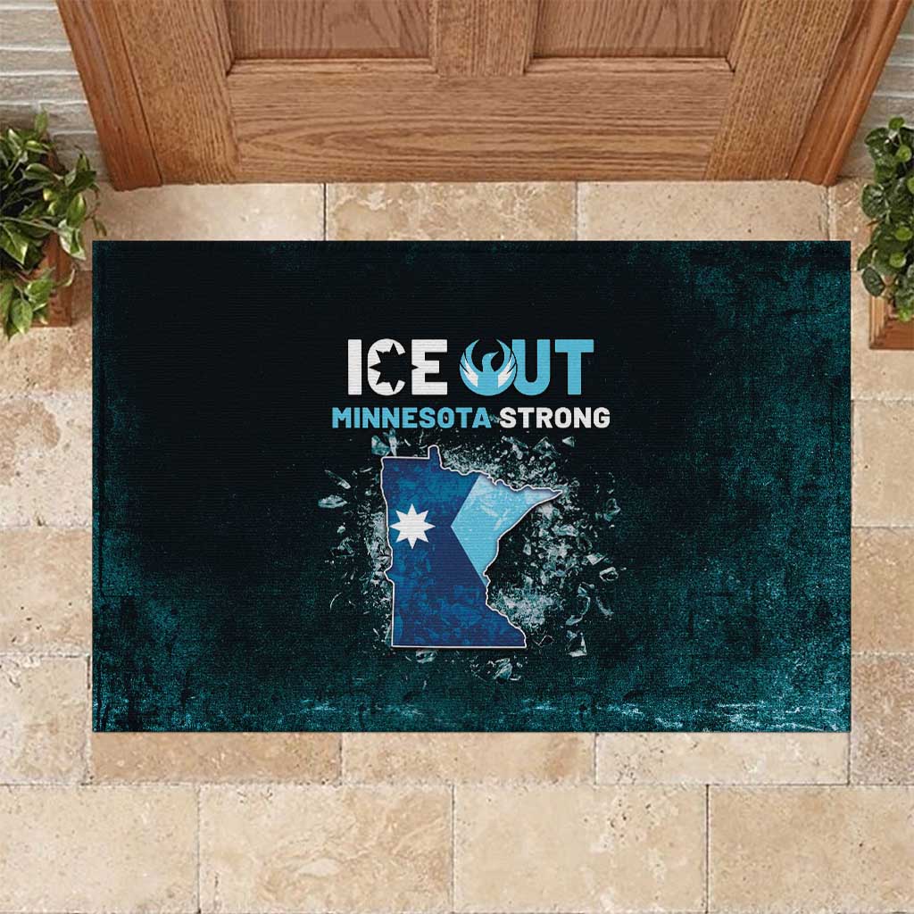 Ice Out Of Minnesota Rubber Doormat State Flag Justice Protest Resistance