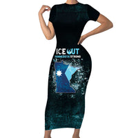 Personalized Ice Out Of Minnesota Short Sleeve Bodycon Dress State Flag Justice Protest Resistance