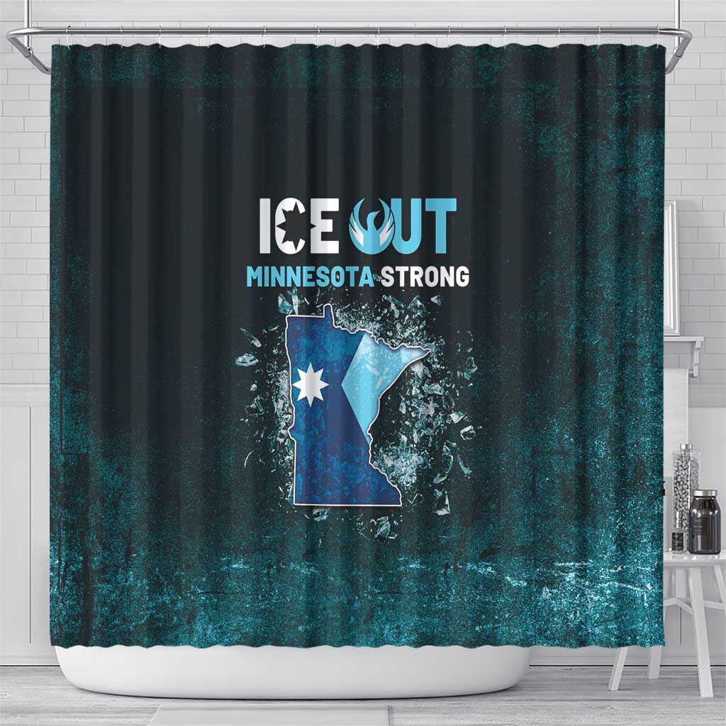 Ice Out Of Minnesota Shower Curtain State Flag Justice Protest Resistance