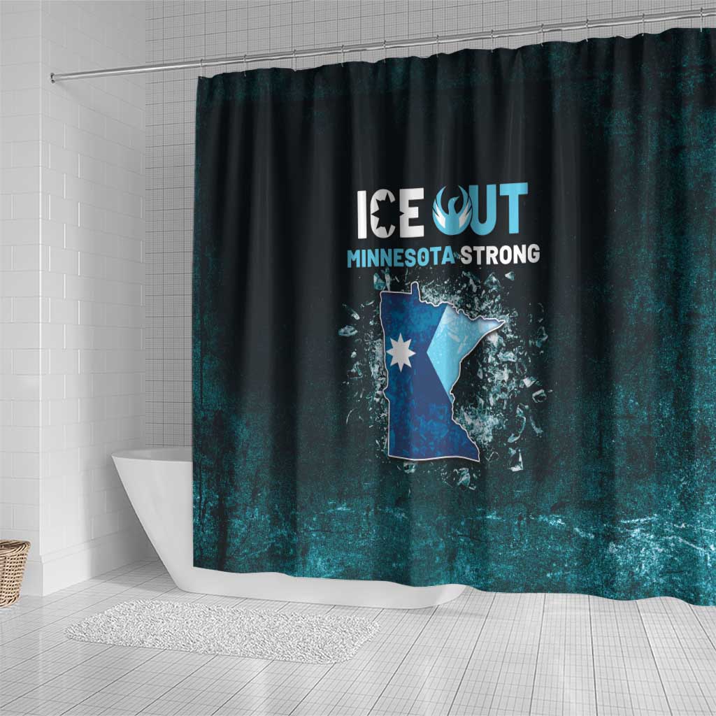 Ice Out Of Minnesota Shower Curtain State Flag Justice Protest Resistance