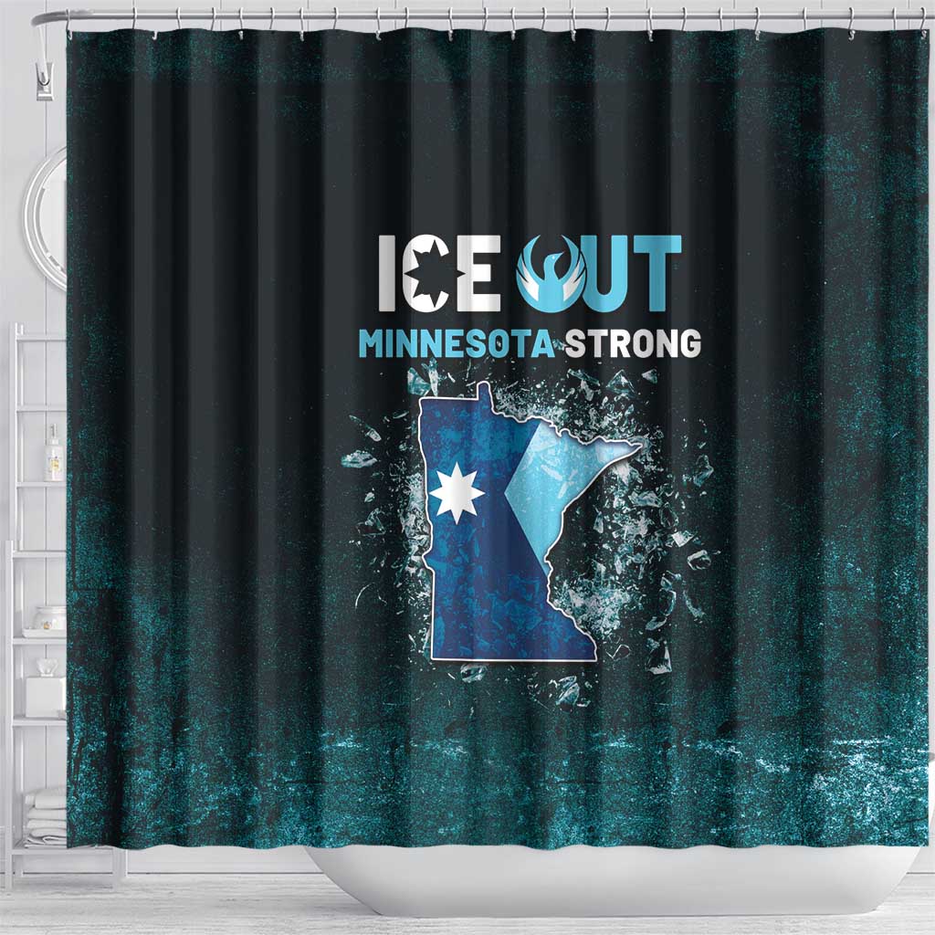 Ice Out Of Minnesota Shower Curtain State Flag Justice Protest Resistance