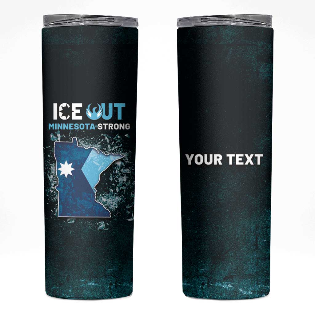 Personalized Ice Out Of Minnesota Skinny Tumbler State Flag Justice Protest Resistance