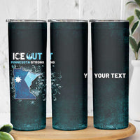 Personalized Ice Out Of Minnesota Skinny Tumbler State Flag Justice Protest Resistance