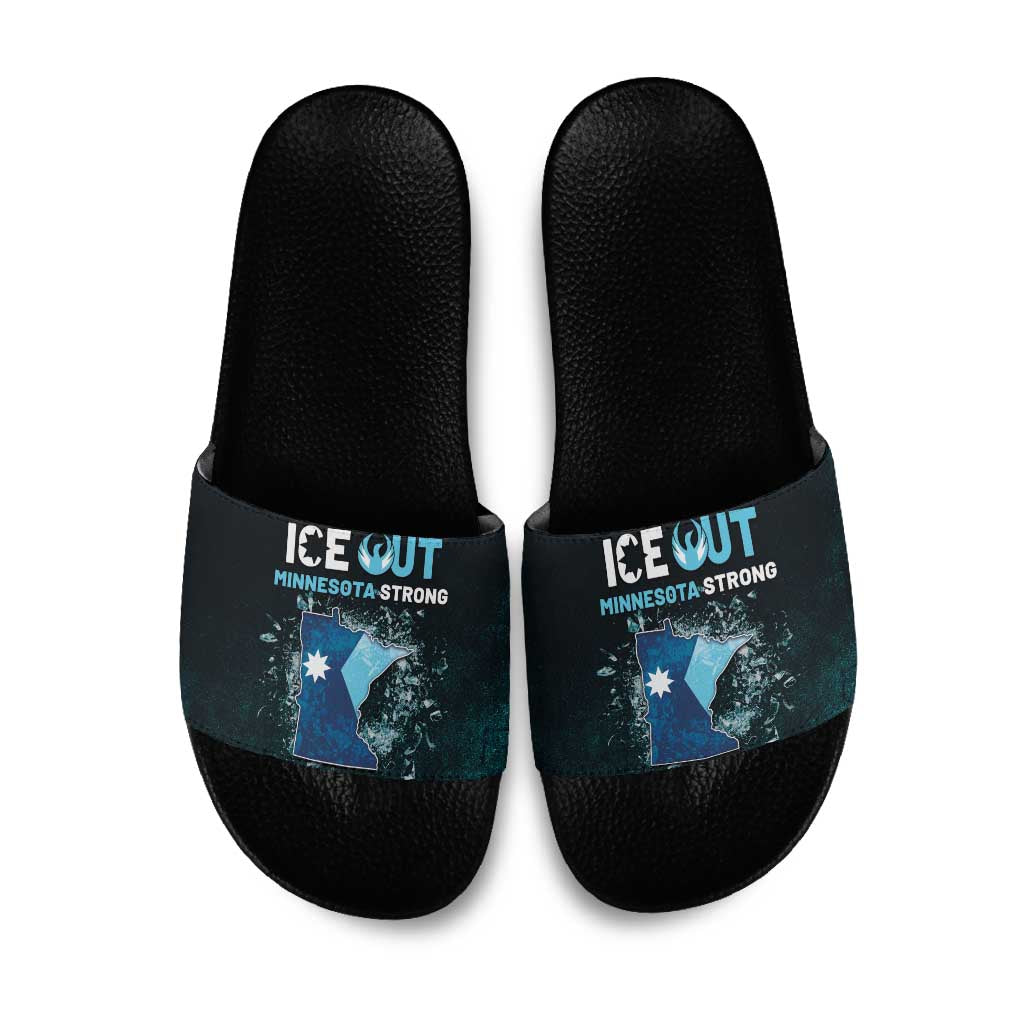 Ice Out Of Minnesota Slide Sandals State Flag Justice Protest Resistance
