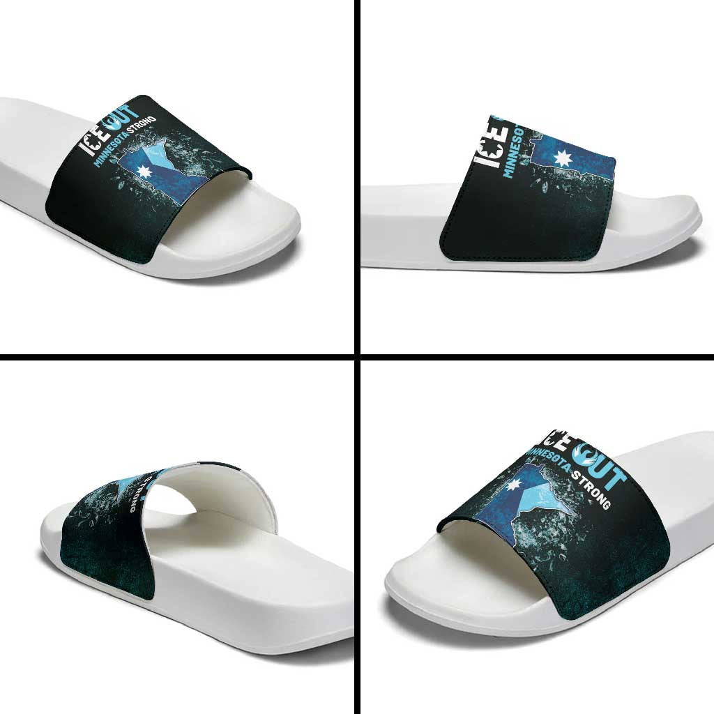 Ice Out Of Minnesota Slide Sandals State Flag Justice Protest Resistance